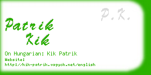 patrik kik business card